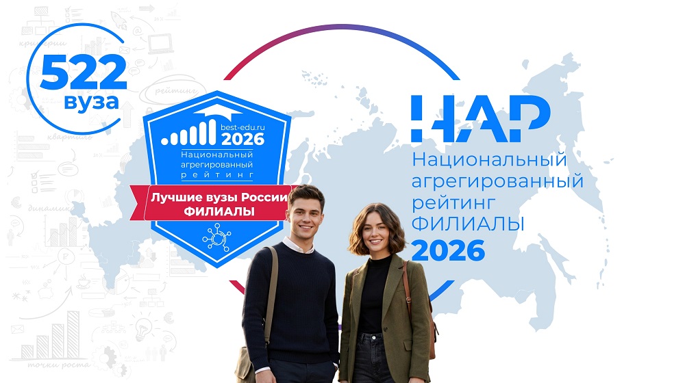 522 филиала – 180 головных вузов представлены в Национальном агрегированном рейтинге филиалов вузов 2026 года